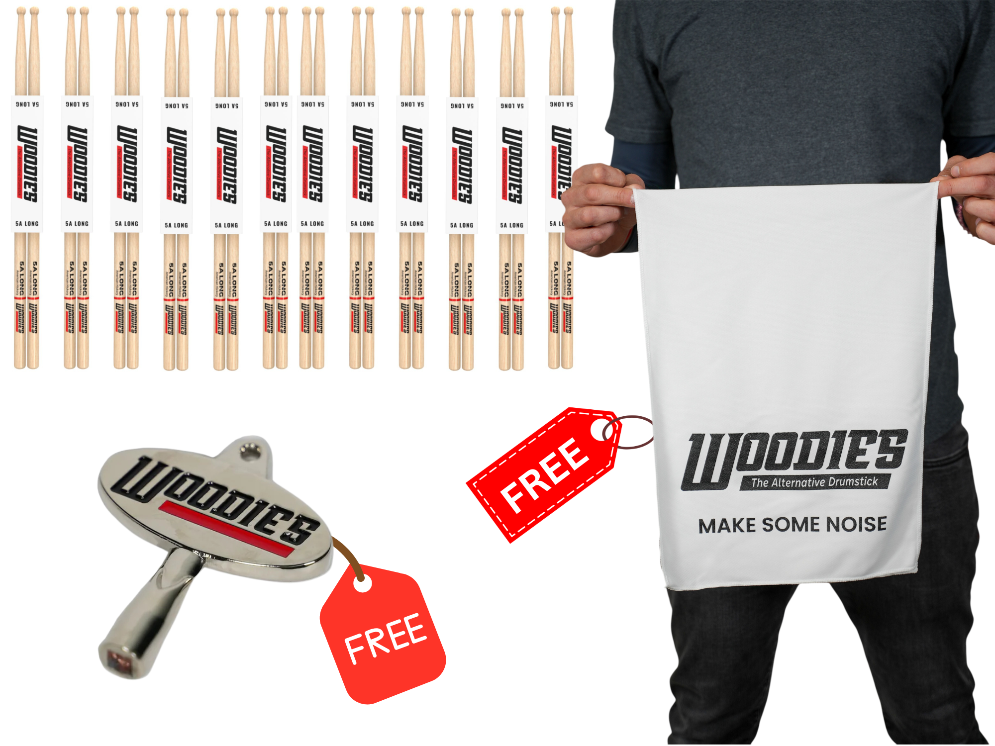 American Hickory 5A Long Drumsticks