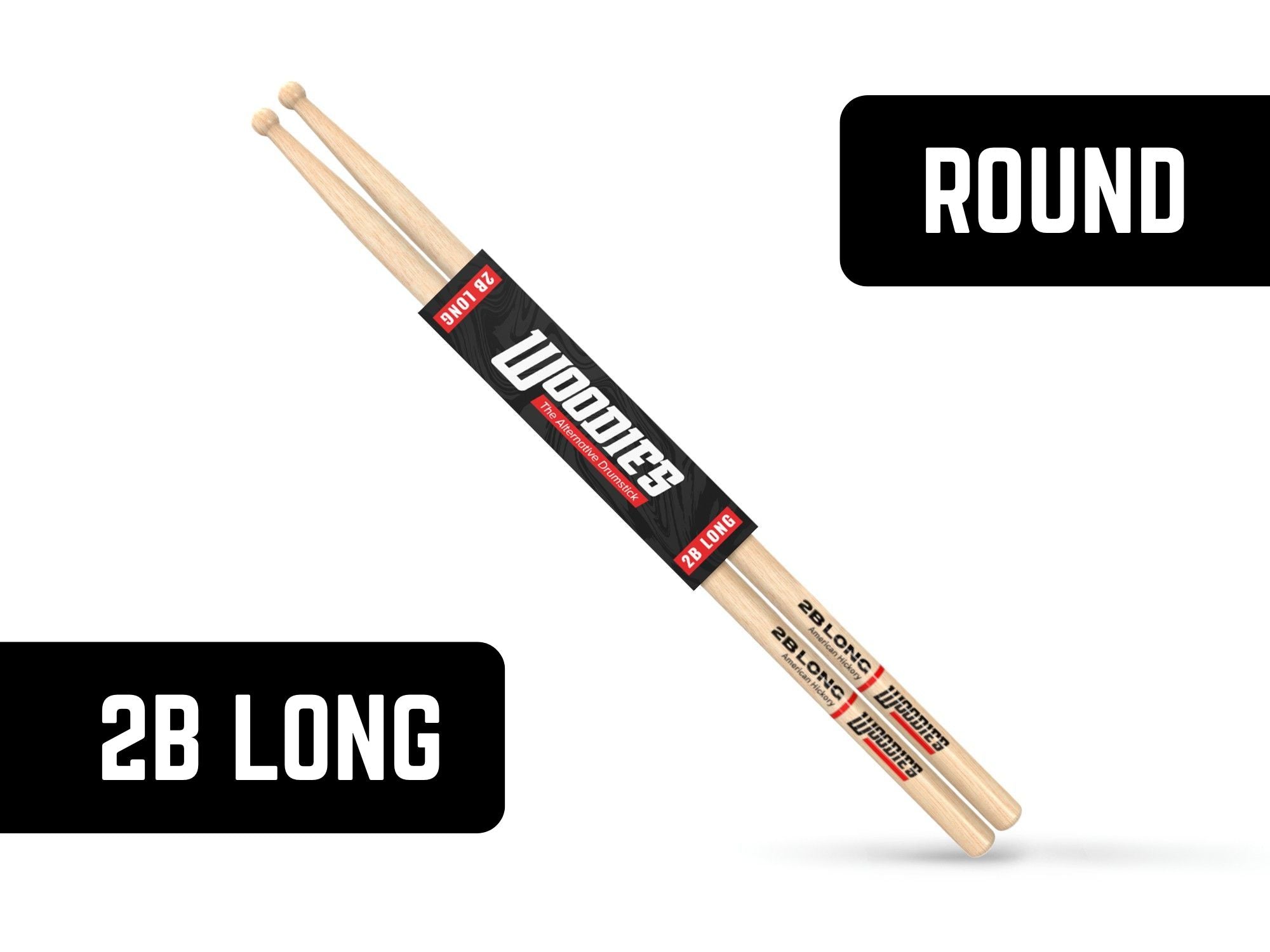 American Hickory 2B Long Drumsticks