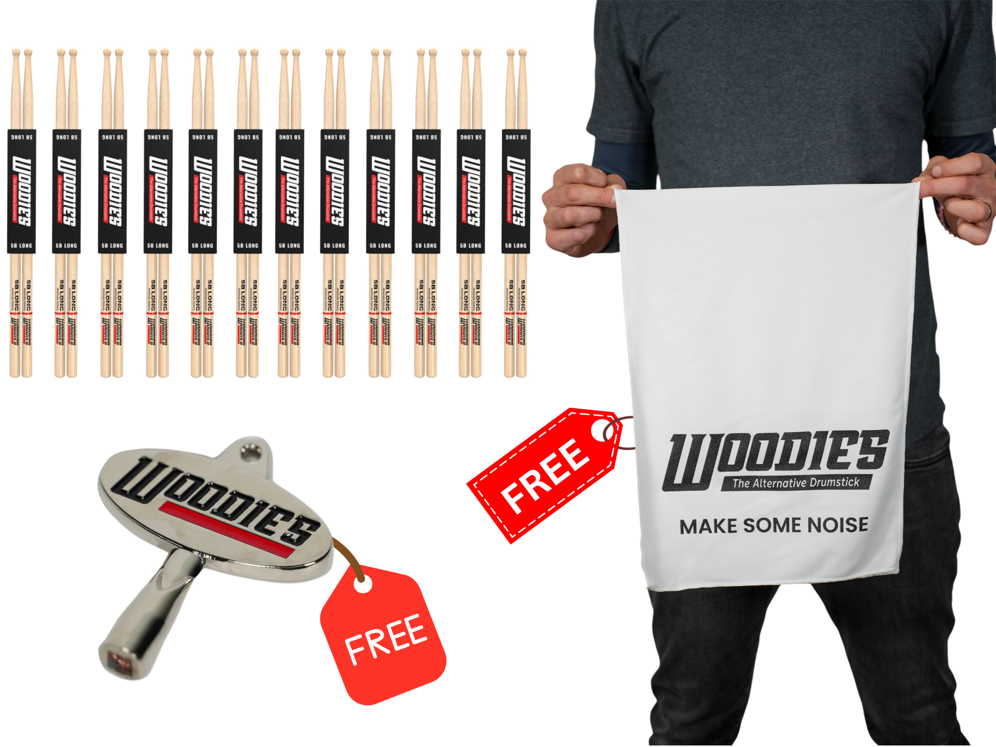 American Hickory 5B Long Drumsticks