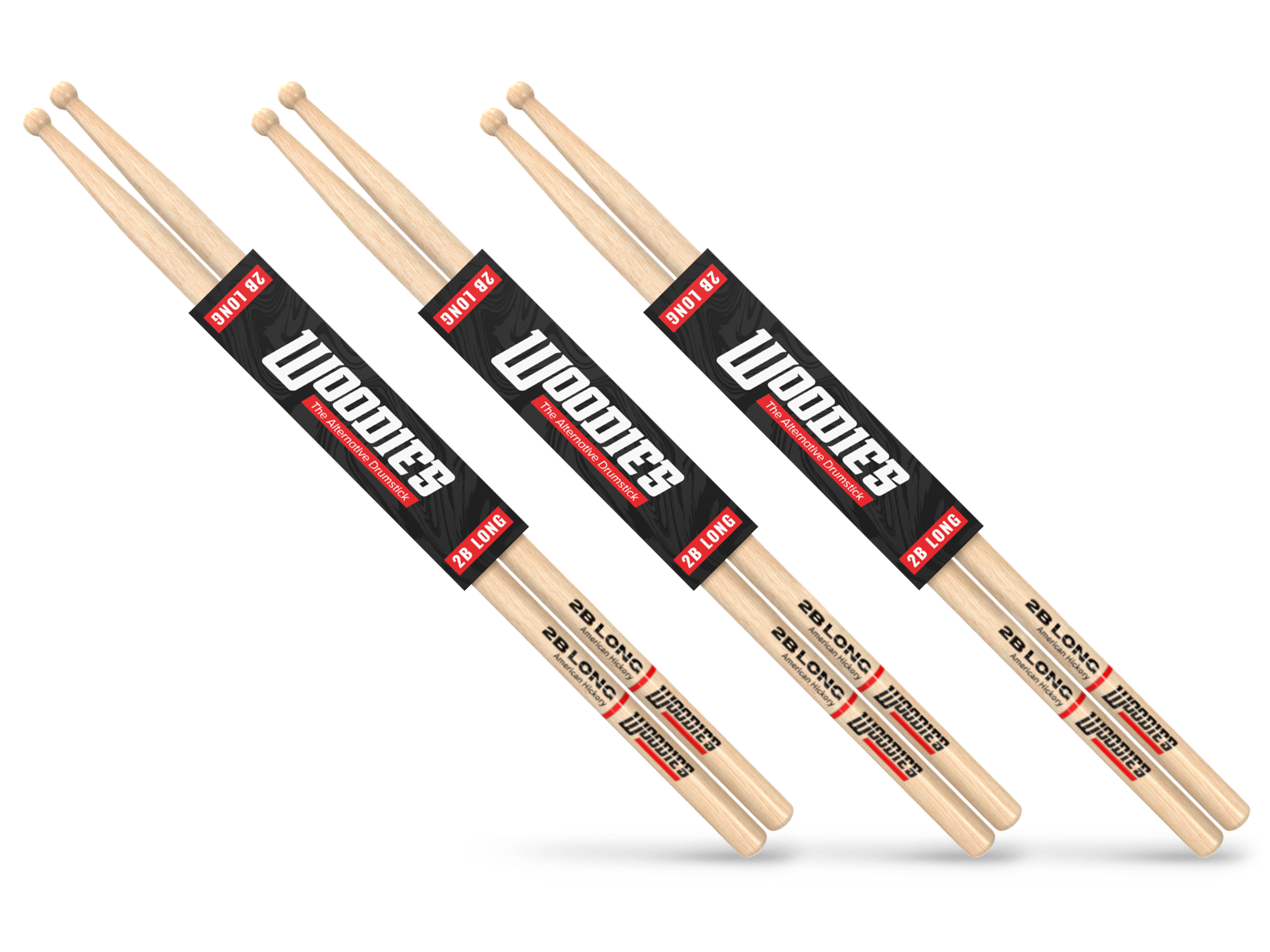 American Hickory 2B Long Drumsticks