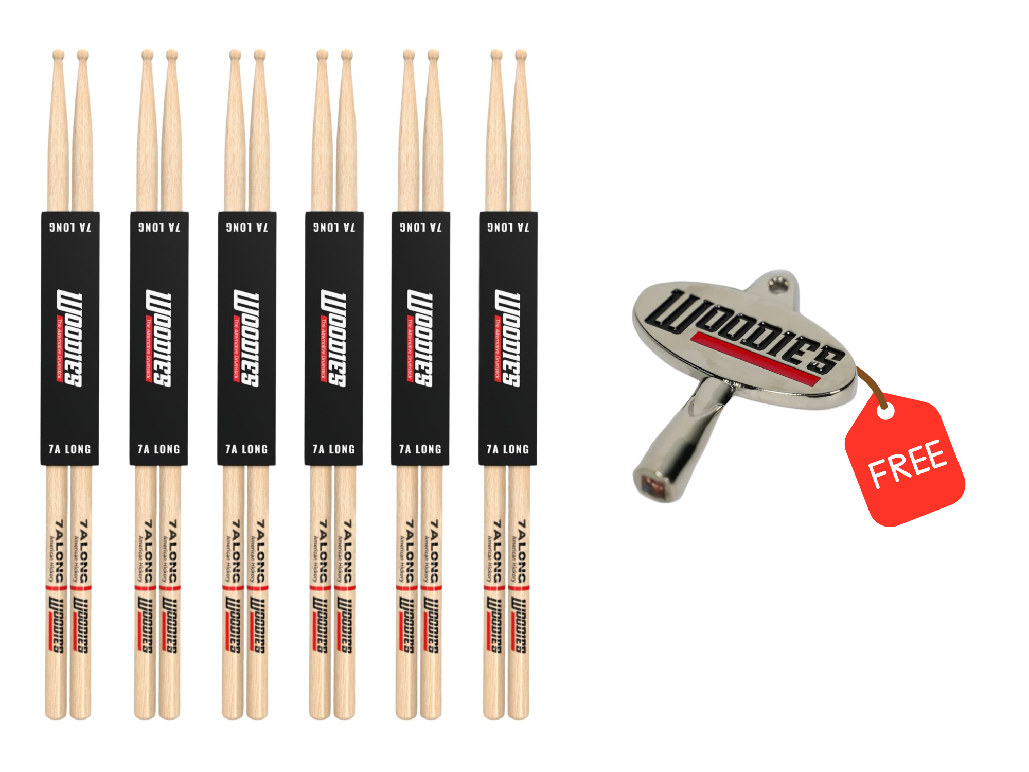 American Hickory 7A Long Drumsticks