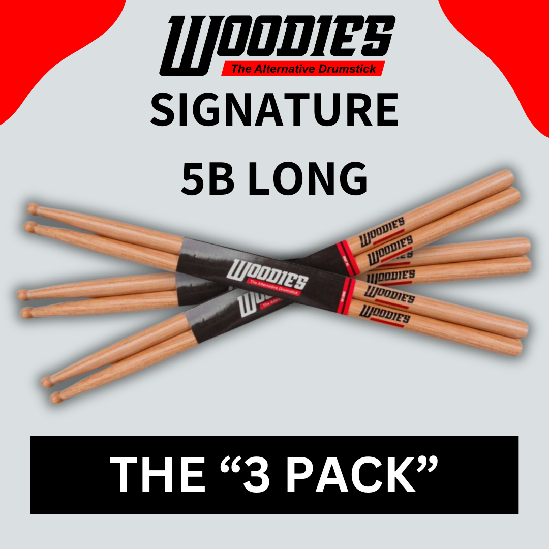 THREE PACK! Woodies Signature 5B Long (short taper, round wooden tip)