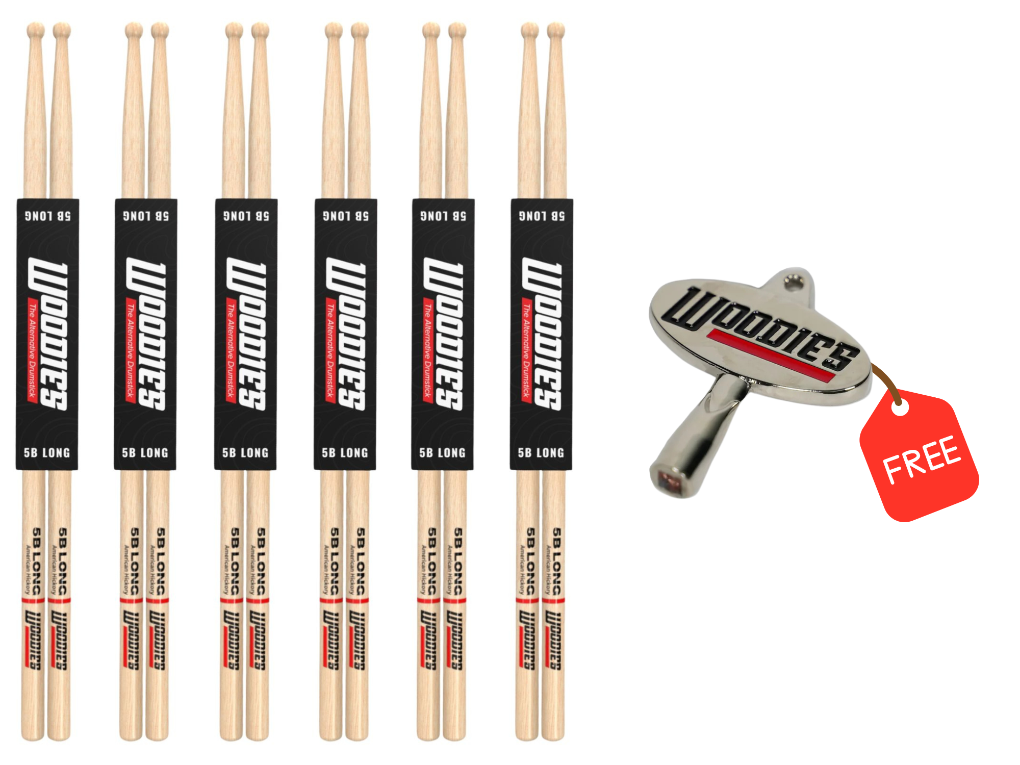 American Hickory 5B Long Drumsticks